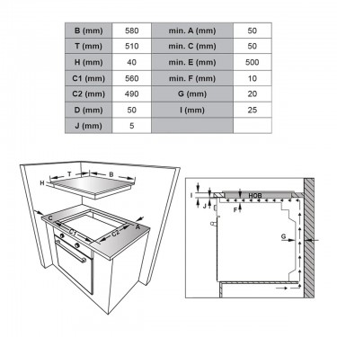 Εστία Εντοιχιζόμενη Κεραμική Μαύρο VOX EBC 400 DB