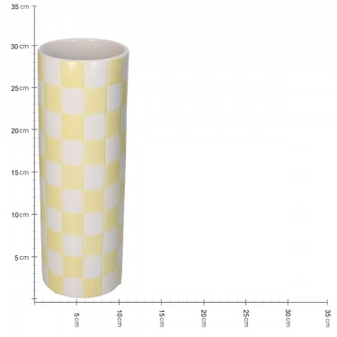 Βάζο ArteLibre Σκακιέρα Κίτρινο Δολομίτης 10.7x10.7x30.7cm