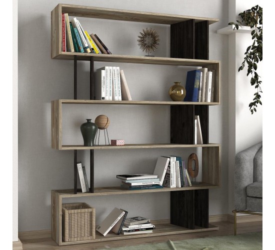 Βιβλιοθήκη ArteLibre Antipaxi Sonoma/Wenge Μοριοσανίδα/Μελαμίνη 122x26x159cm Βιβλιοθήκη ArteLibre Antipaxi Sonoma/Wenge Μοριοσανίδα/Μελαμίνη 122x26x159cm