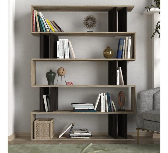Βιβλιοθήκη ArteLibre Antipaxi Sonoma/Wenge Μοριοσανίδα/Μελαμίνη 122x26x159cm Βιβλιοθήκη ArteLibre Antipaxi Sonoma/Wenge Μοριοσανίδα/Μελαμίνη 122x26x159cm