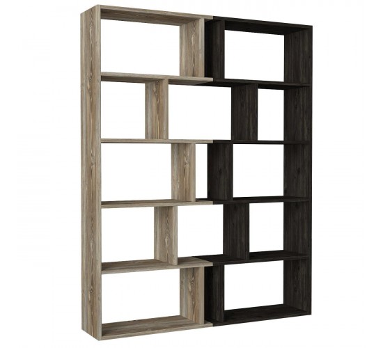 Βιβλιοθήκη Idra Ανοιχτό Καφέ/Σκούρο Καφέ 124x26x159cm Βιβλιοθήκη Idra Ανοιχτό Καφέ/Σκούρο Καφέ 124x26x159cm