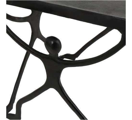 Τραπεζάκι ArteLibre Άνθρωποι Μαύρο Αλουμίνιο 58x58x49cm Σετ 2Τμχ