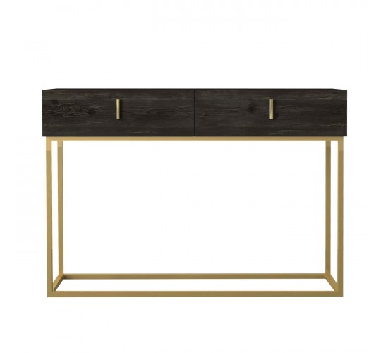 Κονσόλα Mykonos Καφέ/Μπρονζέ Βάση Μοριοσανίδα/Μελαμίνη/Μέταλλο 120x37x84cm