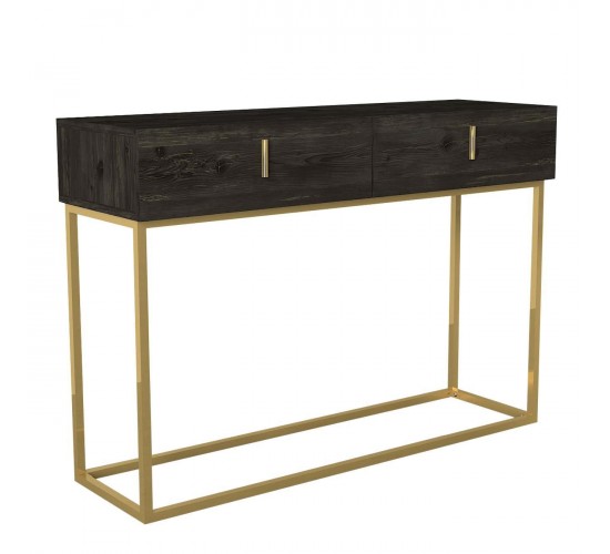 Κονσόλα Mykonos Καφέ/Μπρονζέ Βάση Μοριοσανίδα/Μελαμίνη/Μέταλλο 120x37x84cm