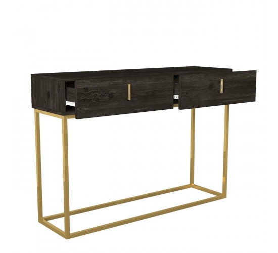 Κονσόλα Mykonos Καφέ/Μπρονζέ Βάση Μοριοσανίδα/Μελαμίνη/Μέταλλο 120x37x84cm