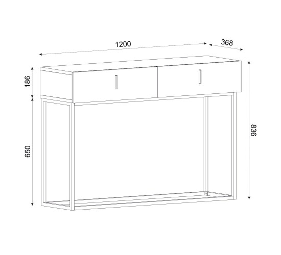 Κονσόλα Mykonos Καφέ/Μπρονζέ Βάση Μοριοσανίδα/Μελαμίνη/Μέταλλο 120x37x84cm