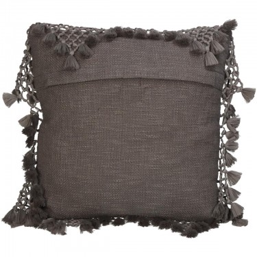 Μαξιλάρι ArteLibre Με Φούντες Γκρι Βαμβακερό 45x45cm