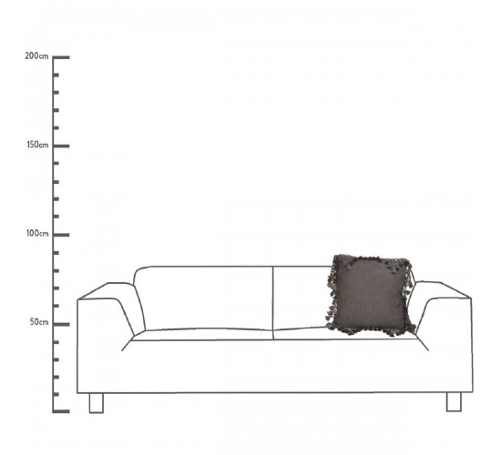 Μαξιλάρι ArteLibre Με Φούντες Γκρι Βαμβακερό 45x45cm