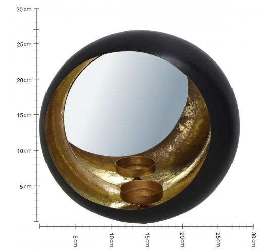 Καθρέπτης ArteLibre Μαύρο Μέταλλο 29x13x27cm