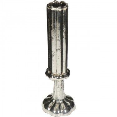 Βάζο ArteLibre Φλάουτο Χειροποίητο Ασημί Γυαλί 9x9x26.5cm