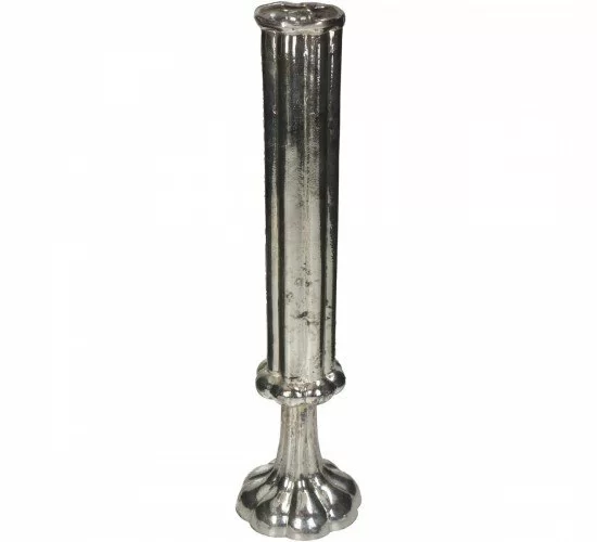 Βάζο Φλάουτο Χειροποίητο Ασημί Γυαλί 8.5x8.5x33cm Βάζο Φλάουτο Χειροποίητο Ασημί Γυαλί 8.5x8.5x33cm