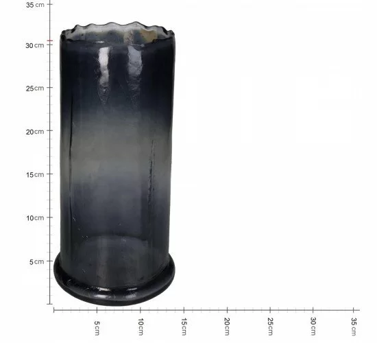 Κηροπήγιο Γκρι Γυαλί 15.5x15.5x30.5cm Κηροπήγιο Γκρι Γυαλί 15.5x15.5x30.5cm