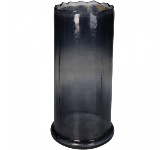 Κηροπήγιο Γκρι Γυαλί 15.5x15.5x30.5cm