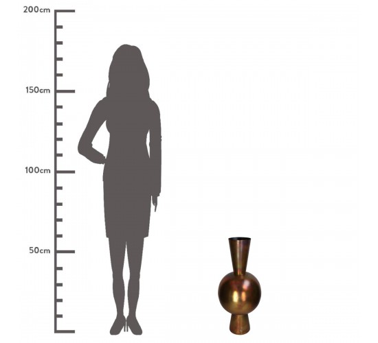 Βάζο ArteLibre Μπρονζέ Μέταλλο 30x30x70cm