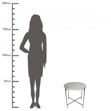 Τραπεζάκι ArteLibre Λευκό Μάρμαρο/Μέταλλο 40x40x40cm