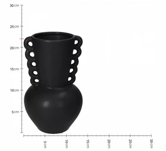 Βάζο Μαύρο Κεραμικό 13.7x13.7x22cm Βάζο Μαύρο Κεραμικό 13.7x13.7x22cm