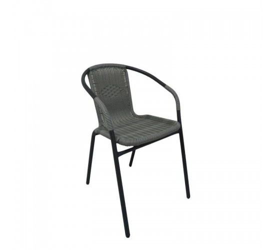 Πολυθρόνα ArteLibre Rattan Mercury Γκρι/Μαύρο 54x61x73cm Πολυθρόνα ArteLibre Rattan Mercury Γκρι/Μαύρο 54x61x73cm