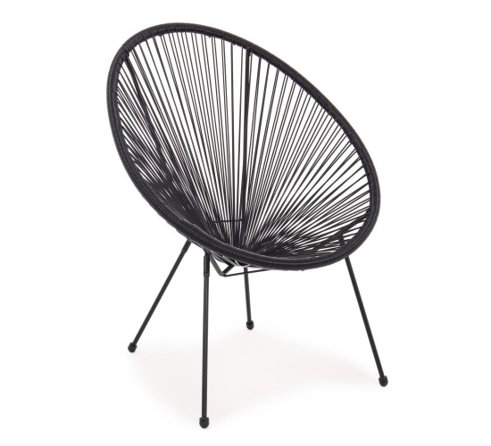 Πολυθρόνα ArteLibre Rattan Saturn Μαύρο 72x78x89cm