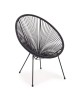 Πολυθρόνα ArteLibre Rattan Saturn Μαύρο 72x78x89cm