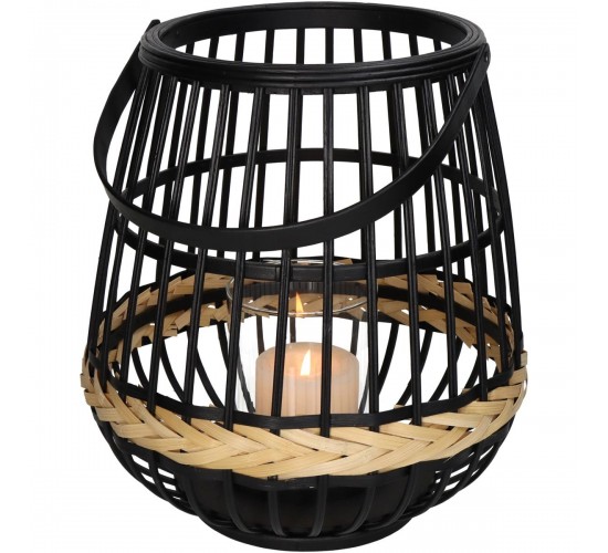 Φανάρι ArteLibre Μαύρο Μπαμπού 29.5x29.5x32cm