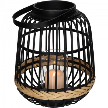 Φανάρι ArteLibre Μαύρο Μπαμπού 29.5x29.5x34.5cm