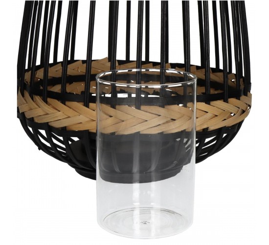 Φανάρι ArteLibre Μαύρο Μπαμπού 29.5x29.5x34.5cm