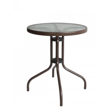 Τραπέζι Μεταλλικό ArteLibre EARTH Καφέ Φ70x70cm