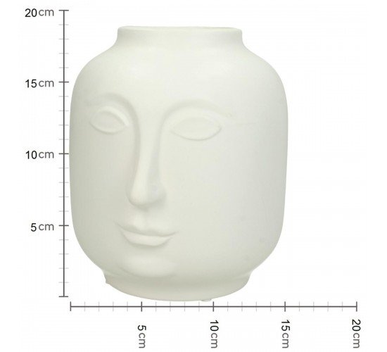 Βάζο Λευκό Κεραμικό 17.6x16x18.6cm Βάζο Λευκό Κεραμικό 17.6x16x18.6cm