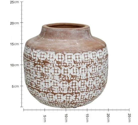 Βάζο Καφέ Τερακότα 22xx22x20cm Βάζο Καφέ Τερακότα 22xx22x20cm
