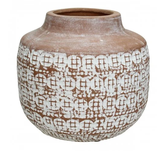 Βάζο Καφέ Τερακότα 22xx22x20cm Βάζο Καφέ Τερακότα 22xx22x20cm