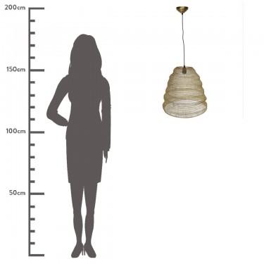 Φωτιστικό Κρεμαστό ArteLibre Χρυσό Μέταλλο 43x43x40cm