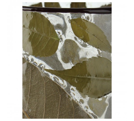 Κηροπήγιο ArteLibre Φύλλα Τσαγιού Διάφανο Γυαλί 20x20x20cm