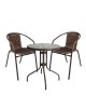 Σετ Τραπεζαρία Κήπου ArteLibre EARTH Μέταλλο Καφέ Με 2 Πολυθρόνες