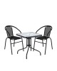 Σετ Τραπεζαρία Κήπου ArteLibre MARS Μέταλλο Μαύρο/Γκρι Με 2 Πολυθρόνες