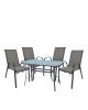 Σετ Τραπεζαρία Κήπου ArteLibre SUN Μέταλλο Γκρι Με 4 Πολυθρόνες