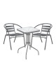 Σετ Τραπεζαρία Κήπου ArteLibre MARS Μέταλλο Γκρι Με 2 Πολυθρόνες