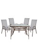 Σετ Τραπεζαρία Κήπου ArteLibre SUN Μέταλλο Γκρι/Καφέ Με 4 Πολυθρόνες