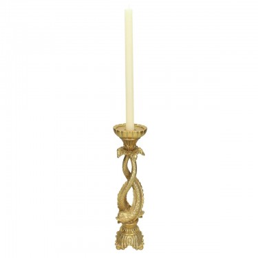 Κηροπήγιο ArteLibre Ψάρι Χρυσό Polyresin 10.5x10.5x27cm