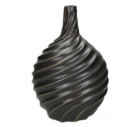 Βάζο ArteLibre Μαύρο Πέτρα 20.5x15x30cm