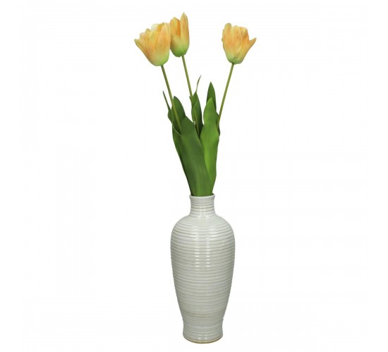 Βάζο ArteLibre Λευκό Πέτρα 18x18x30cm