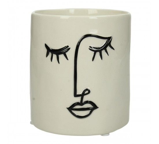 Κασπώ ArteLibre Πρόσωπο Λευκό Κεραμικό 11.5x11.5x12.5cm