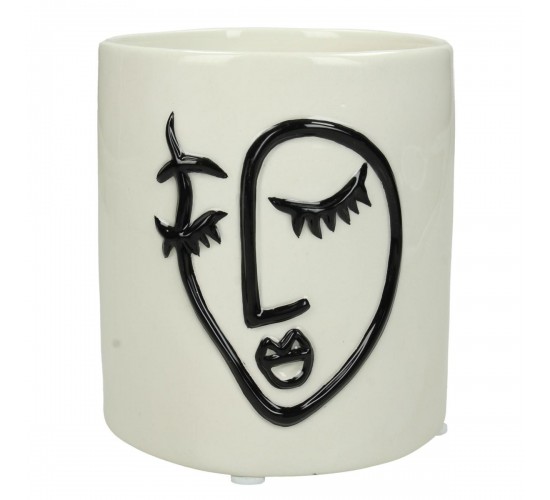 Κασπώ ArteLibre Πρόσωπο Λευκό Κεραμικό 11.5x11.5x12.5cm