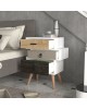 Κομοδίνο ArteLibre KIMOLOS Λευκό/Φυσικό/Καφέ 52x30x68cm Κομοδίνο ArteLibre KIMOLOS Λευκό/Φυσικό/Καφέ 52x30x68cm