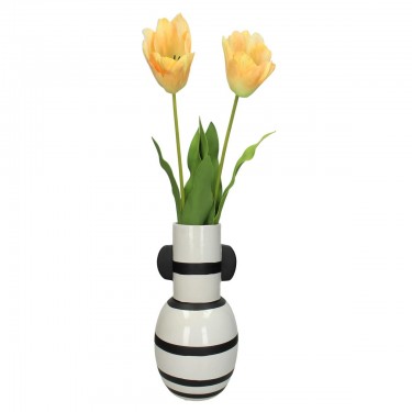 Βάζο ArteLibre Με Ρίγες Λευκό Κεραμικό 17x17x26cm