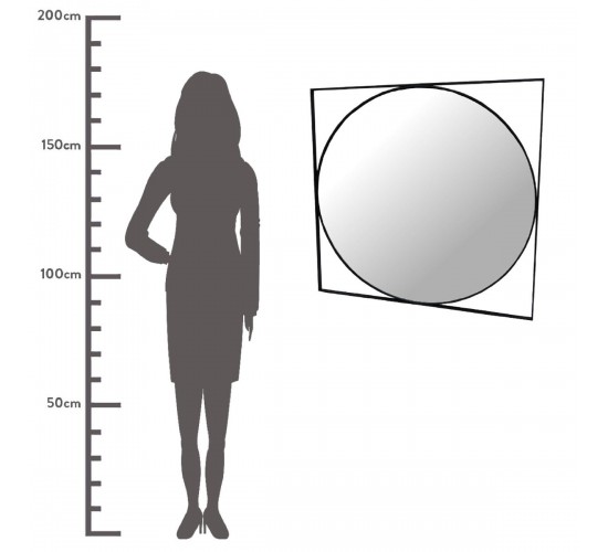 Καθρέπτης ArteLibre Μαύρο Μέταλλο 97x1.5x97cm