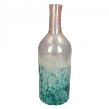 Βάζο ArteLibre Τιρκουάζ Γυαλί 12x12x36cm