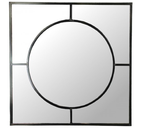 Καθρέπτης Μαύρο Μέταλλο 77x3x77cm