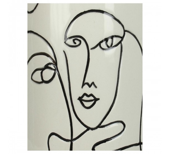 Βάζο ArteLibre Πρόσωπο Λευκό Δολομίτης 12.7x12.7x28.2cm