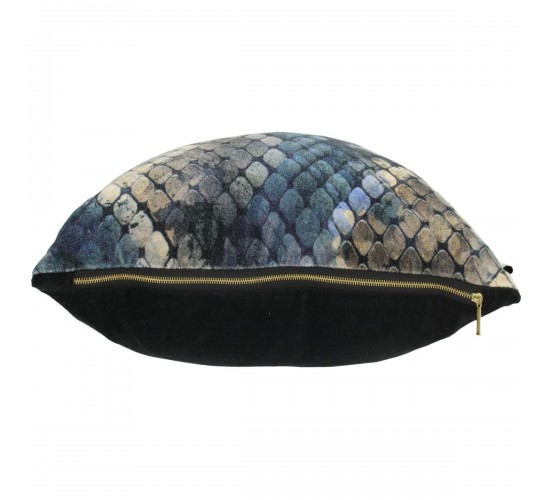 Μαξιλάρι ArteLibre Δέρμα Φιδιού Μπλε Βελούδο 45x45cm