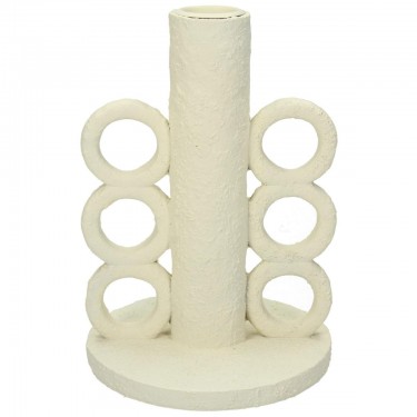 Κηροπήγιο ArteLibre Λευκό Polyresin 11x11x16cm